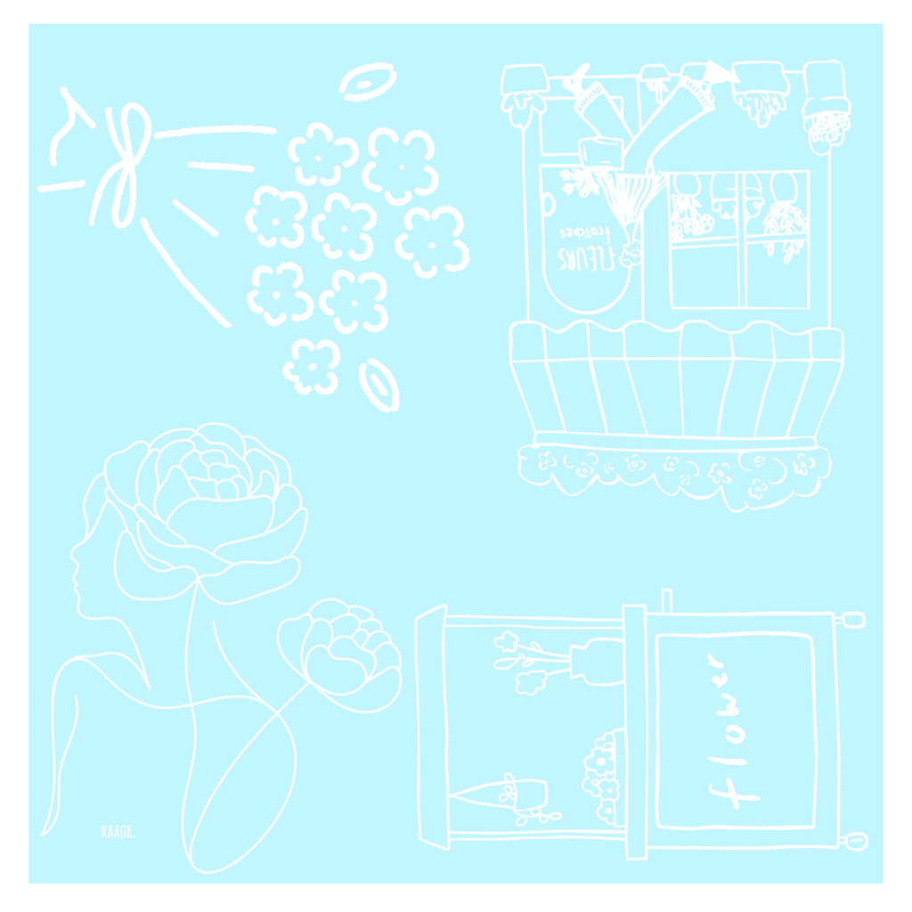 Pre-Order Light Blue Little Flower Shop Scarf
