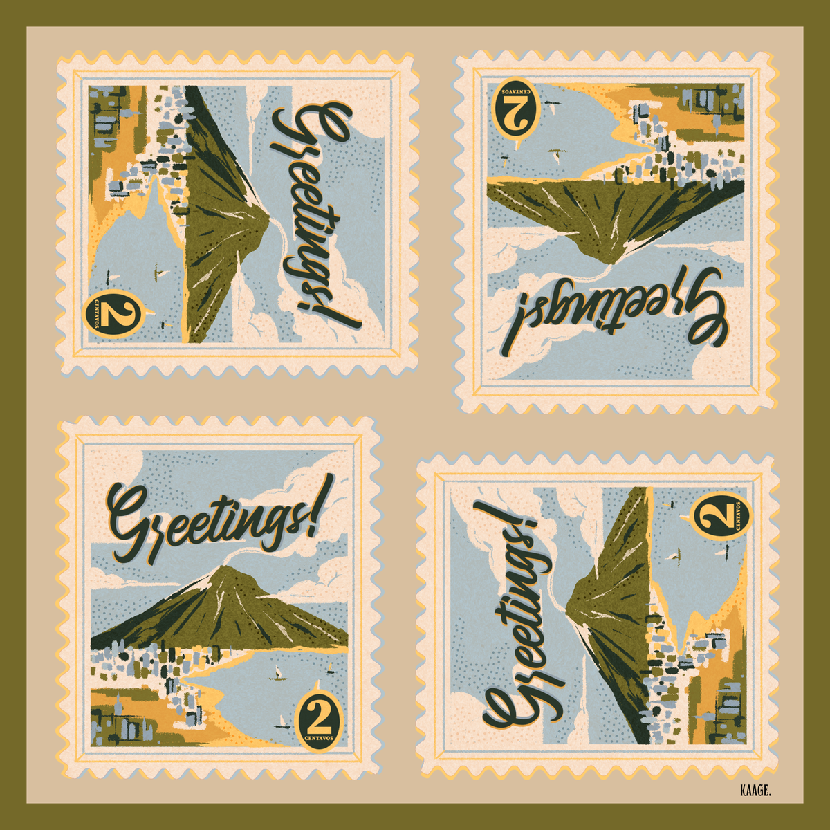 NEW The Coastal Stamp Silk Scarf